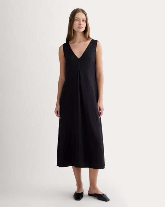womens-v-neck-dress-softluxe-black | primary