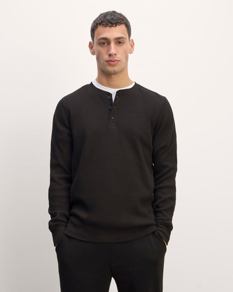 The Waffle Long-Sleeve Henley | Black – Everlane