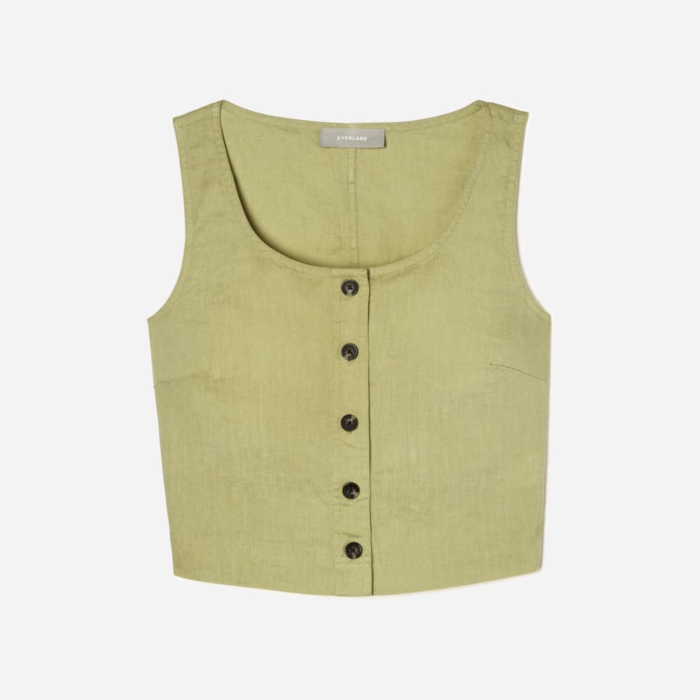 womens-linen-button-crop-tank-leek