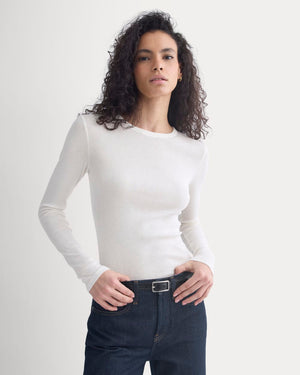Tissue Long-Sleeve Crew | Bone