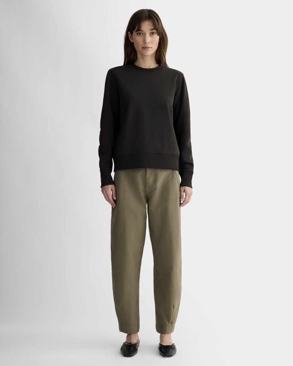 women's french terry crew