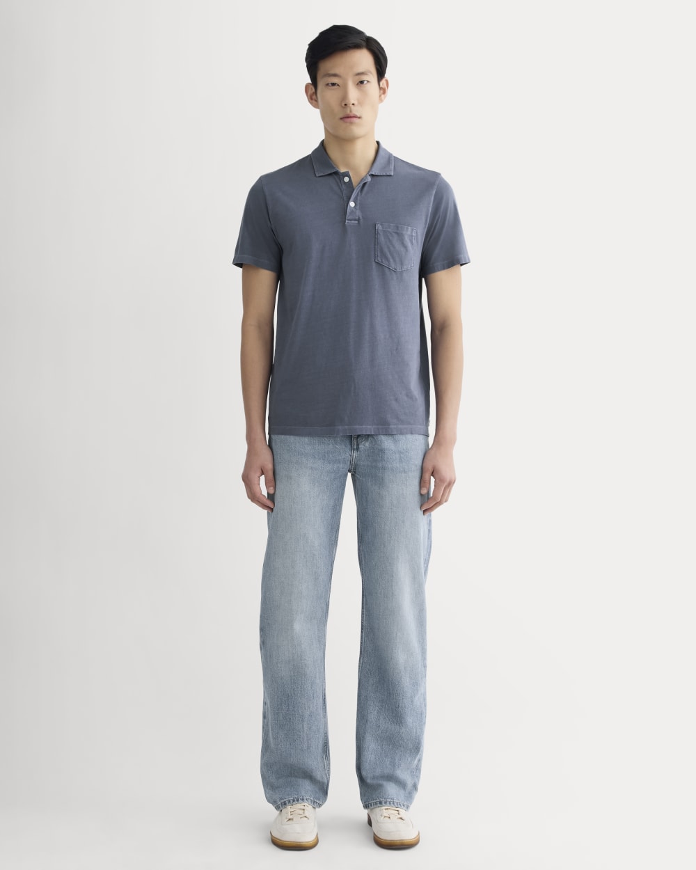 endlessmade poloシャツ Deep Cobalt Maze Print Versa Polo | Mizzen+Main