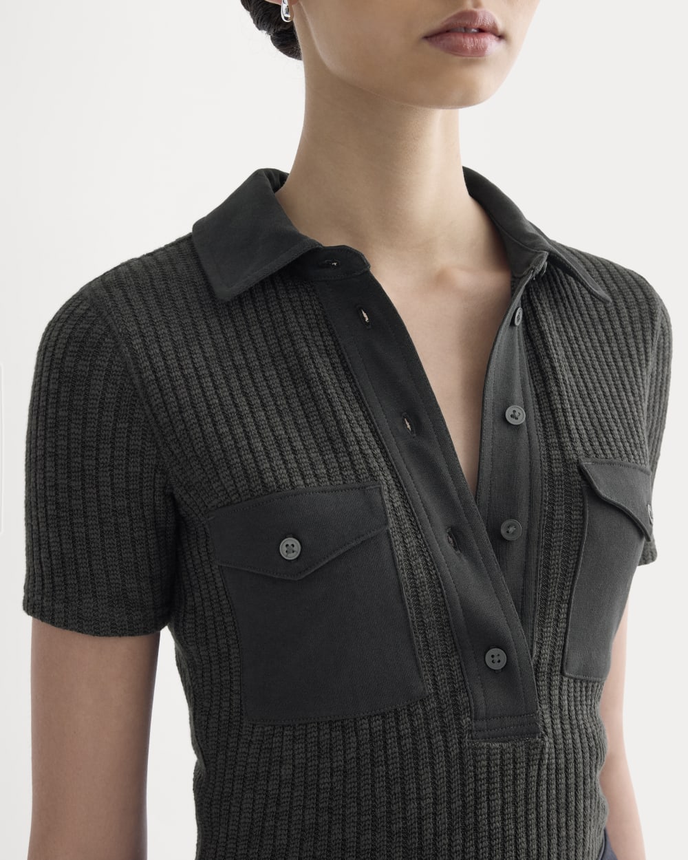The Cozy Rib Polo | Black – Everlane