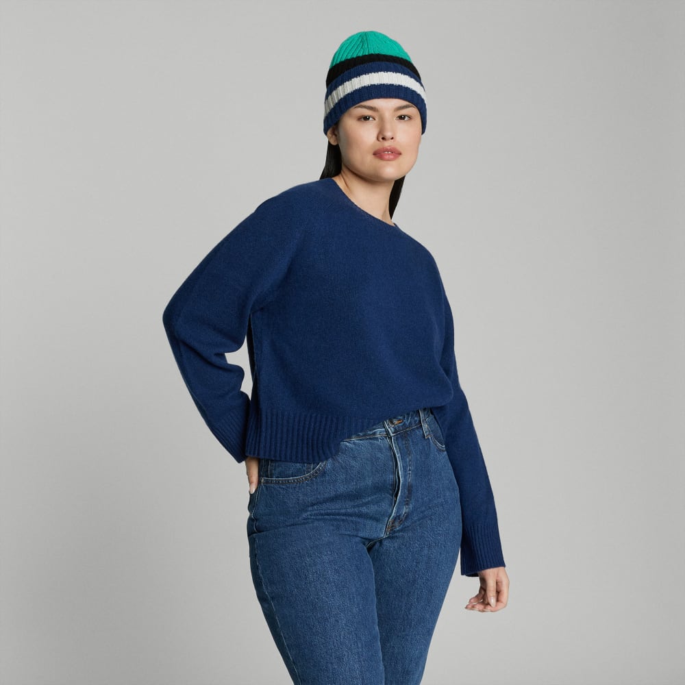 unisex-recashmere-beanie-bright-navy-multi-stripe