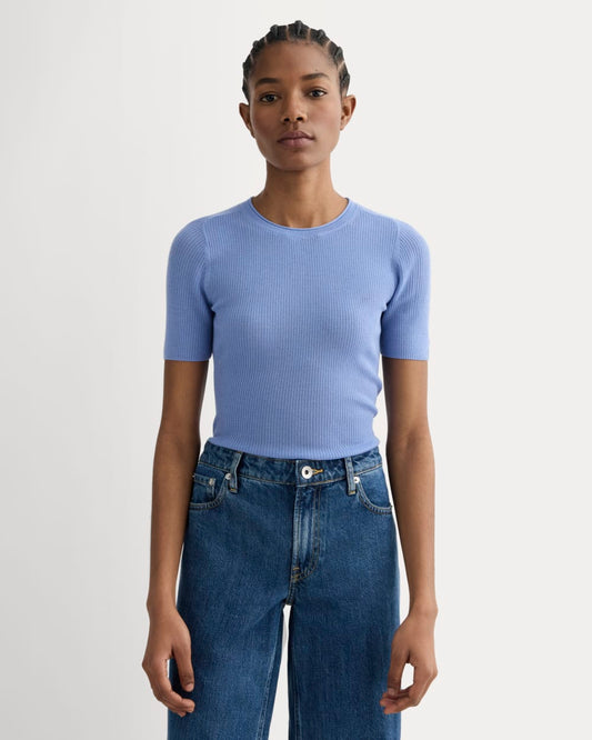 womens-ultrasoft-merino-wool-sweater-tee-bluebell | primary