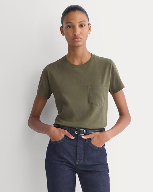 womens-organic-cotton-box-cut-tee-olive-night-pocket | primary