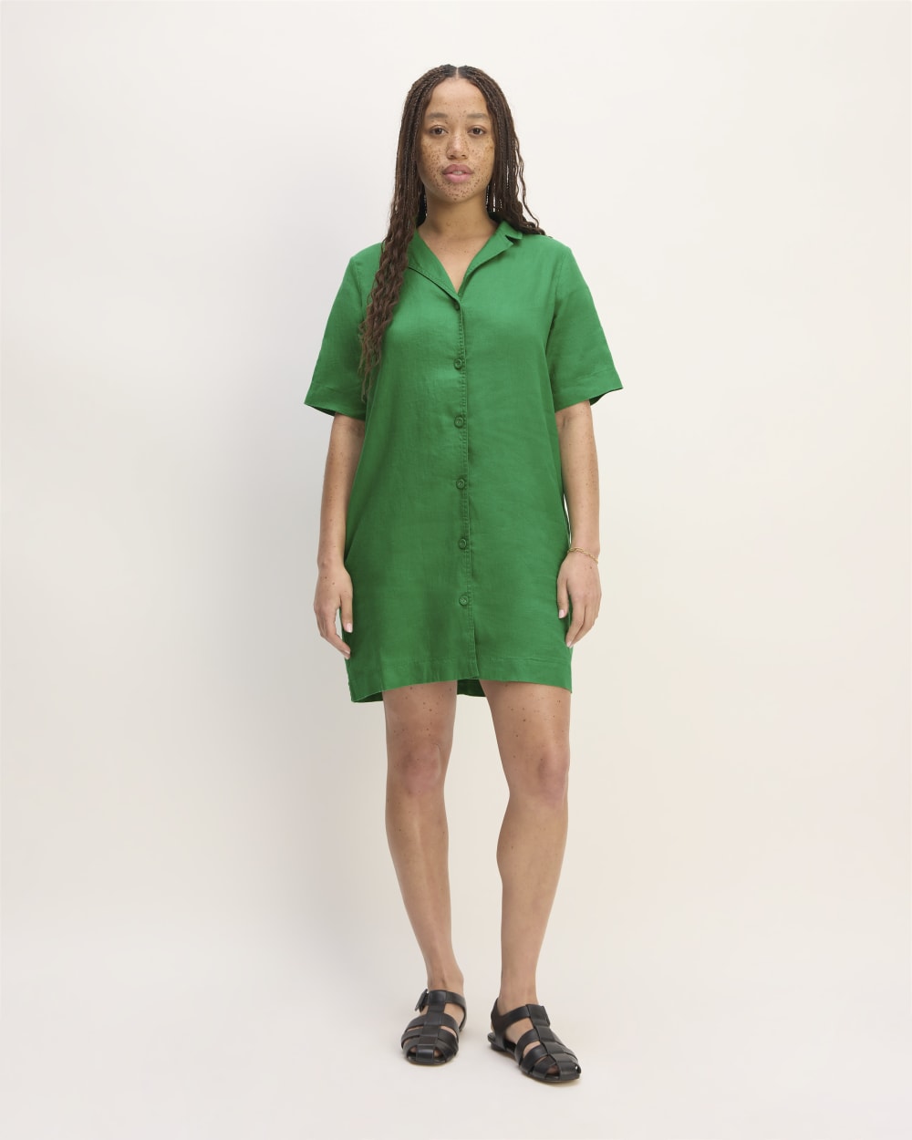 The Shirtdress in Linen | Grass Green Everlane The Shirtdress in Linen | Grass Green Everlane