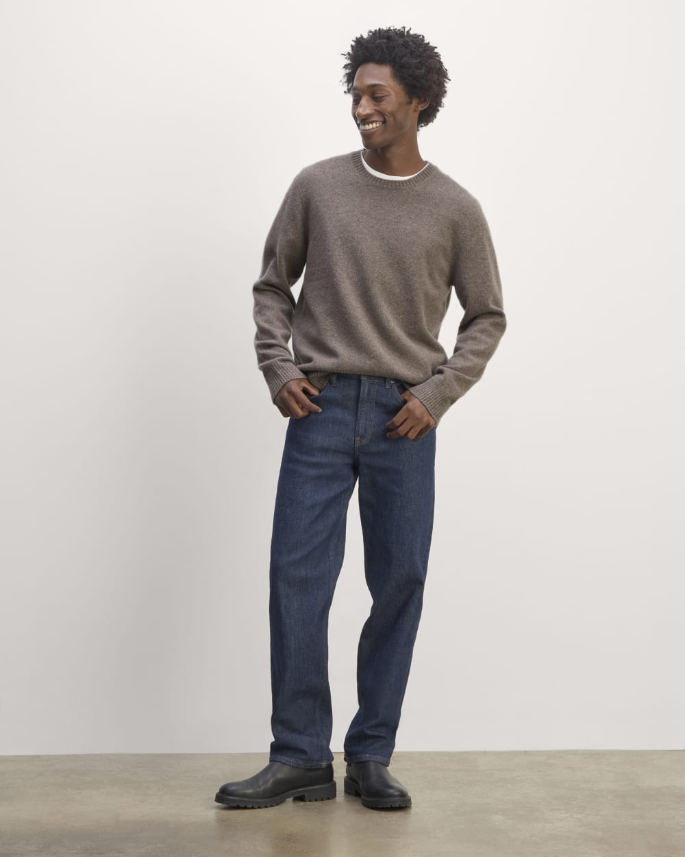 The Premium Merino Crew Neck Sweater | Taupe Melange – Everlane