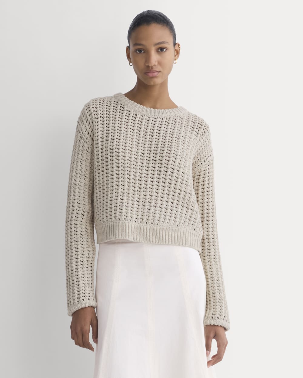 Open-Knit Crew in Elevated Cotton
