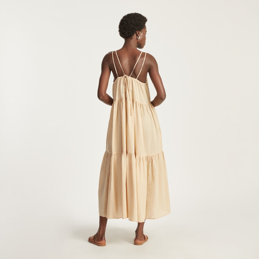 The Billow Tiered Maxi Dress | Orange Plaid Everlane The Billow Tiered Maxi Dress | Orange Plaid Everlane