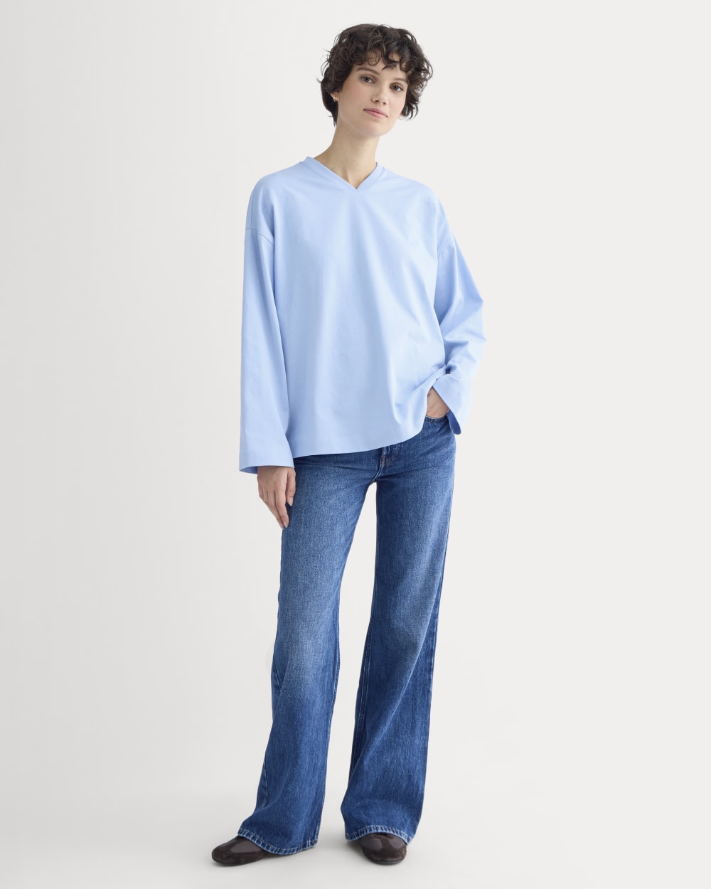 Retro V-Neck Jersey | Open Air Blue – Everlane