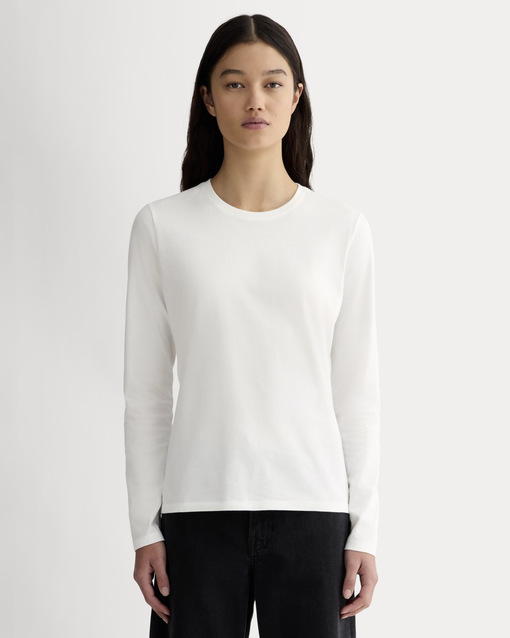 The Slim Long-Sleeve Crew in Essential Cotton