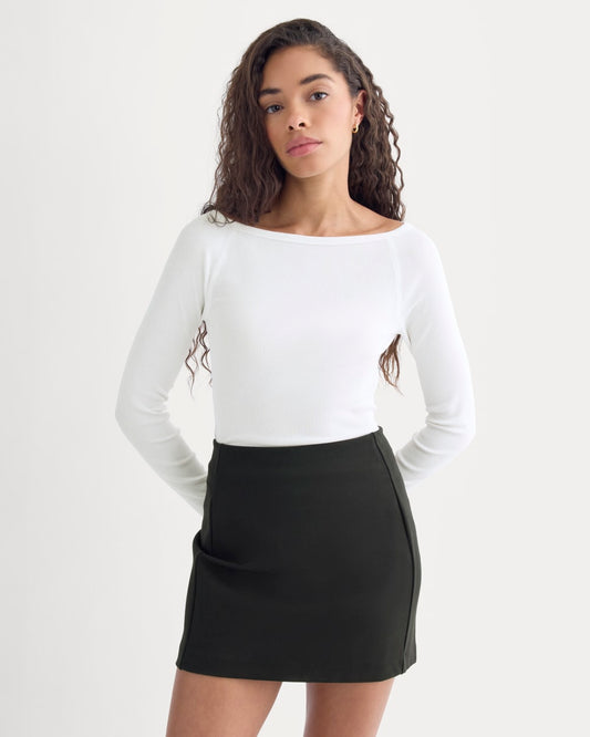 womens-luxe-rib-boatneck-top-white | primary