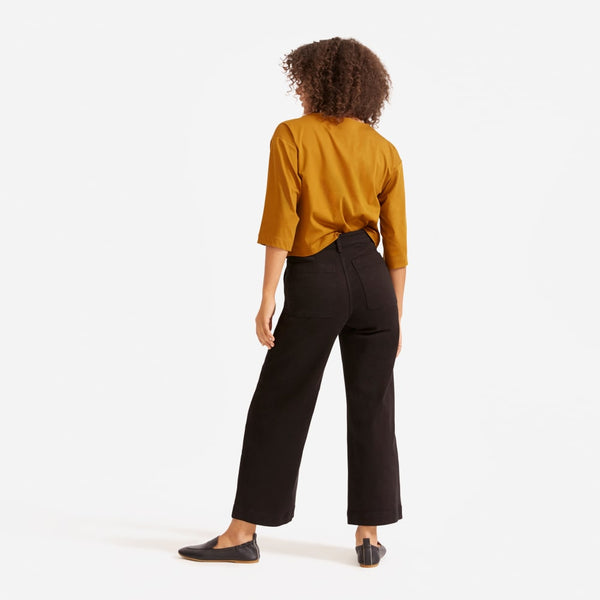 The Wide-Leg Crop Pant | Black | Regular – Everlane