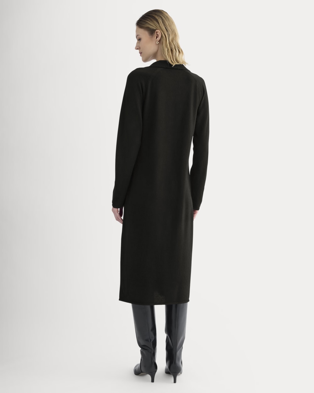 Cashmere Polo Midi Dress | Dark Chocolate