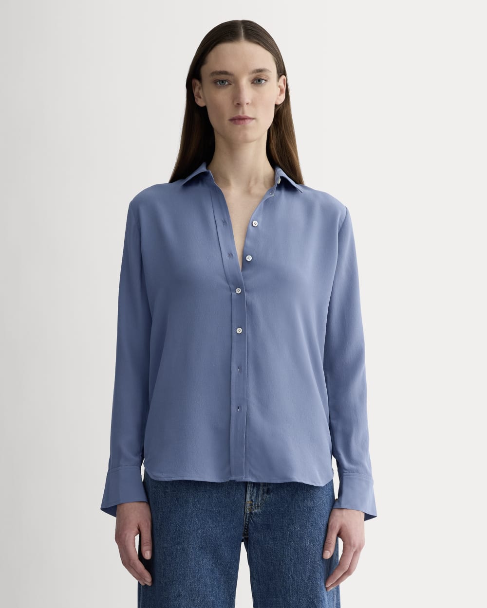 womens-clean-silk-relaxed-shirt-french-blue | primary