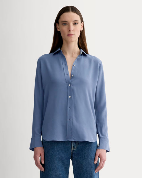 The Must-Have Shirt in Washable Silk | French Blue Everlane The Must-Have Shirt in Washable Silk | French Blue Everlane