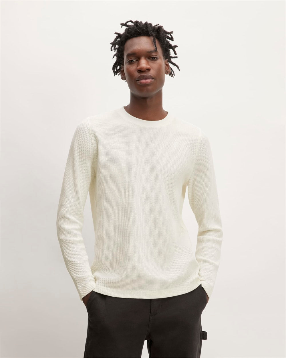The Waffle Long-Sleeve Crew | Bone – Everlane
