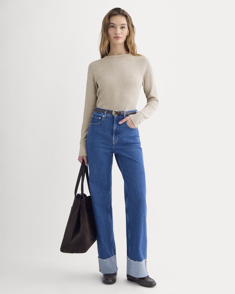 womens-slim-fit-crew-in-cozy-waffle-heathered-oatmeal