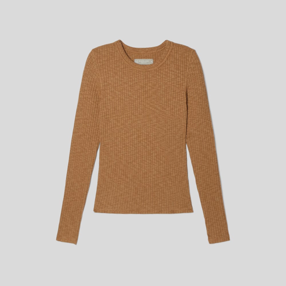 The Cozy Rib Long-Sleeve Tee | Cappuccino – Everlane