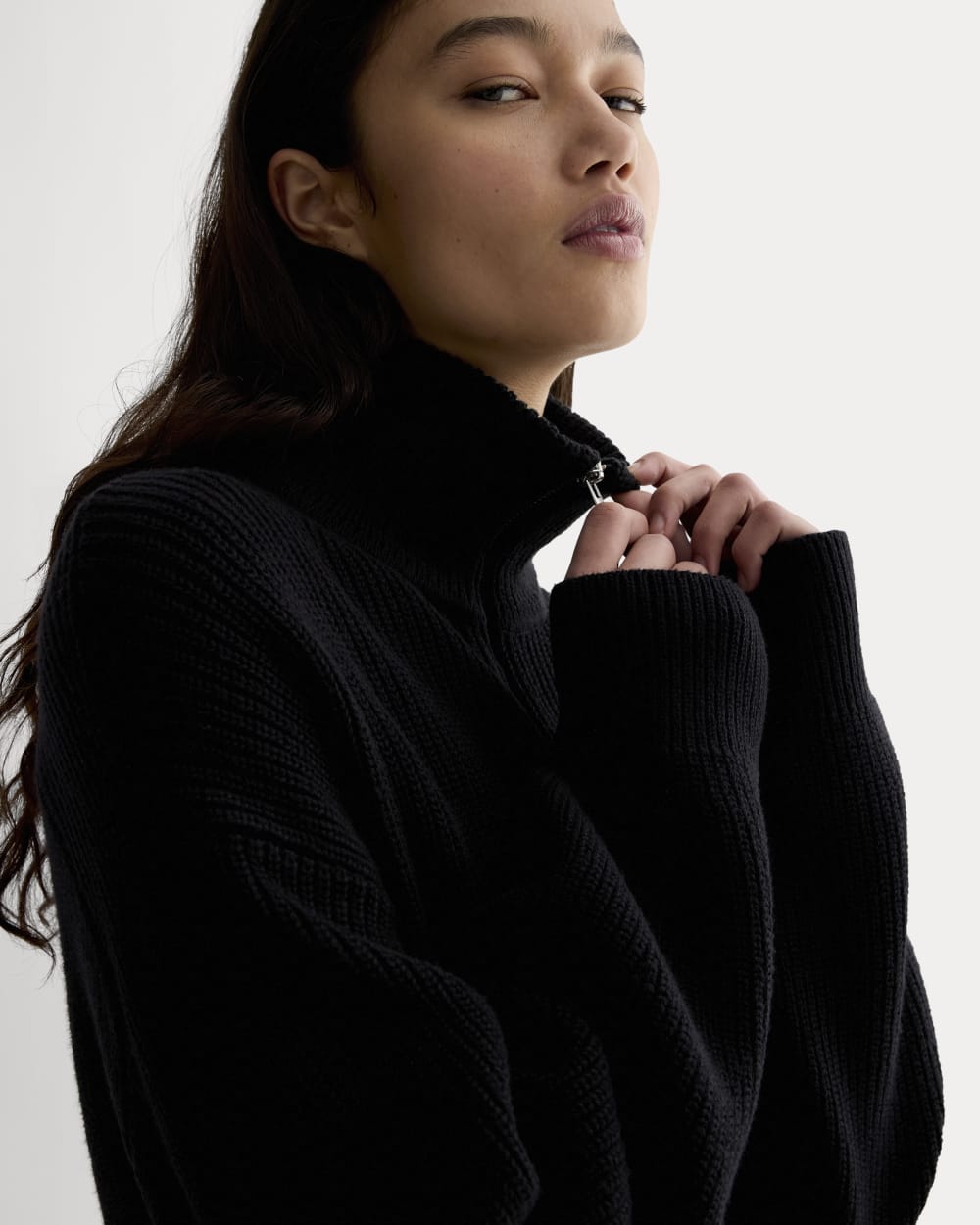 The Half-Zip in Everyday Cotton | Black – Everlane