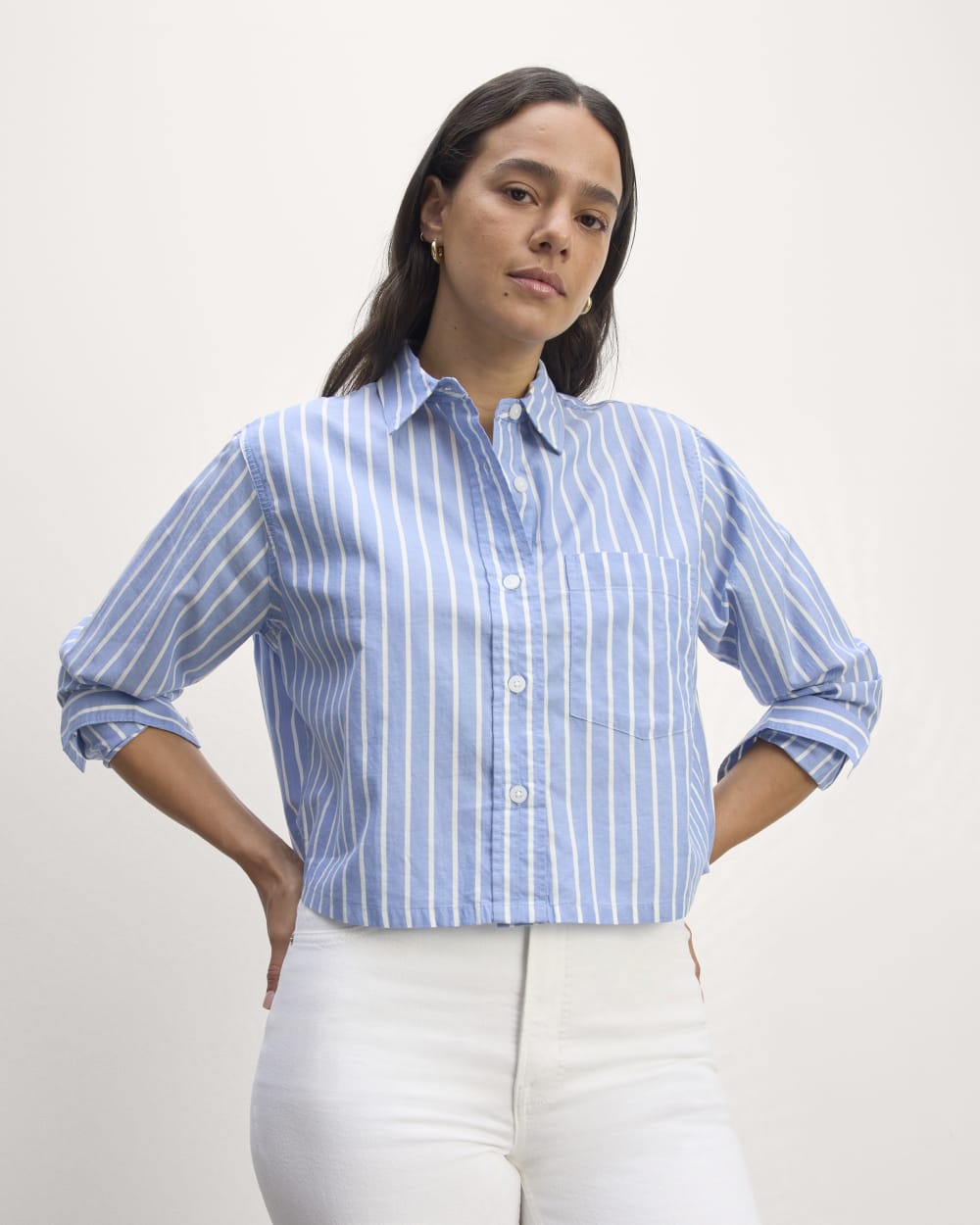 Way Short Shirt Silky Cotton Mariner Blue