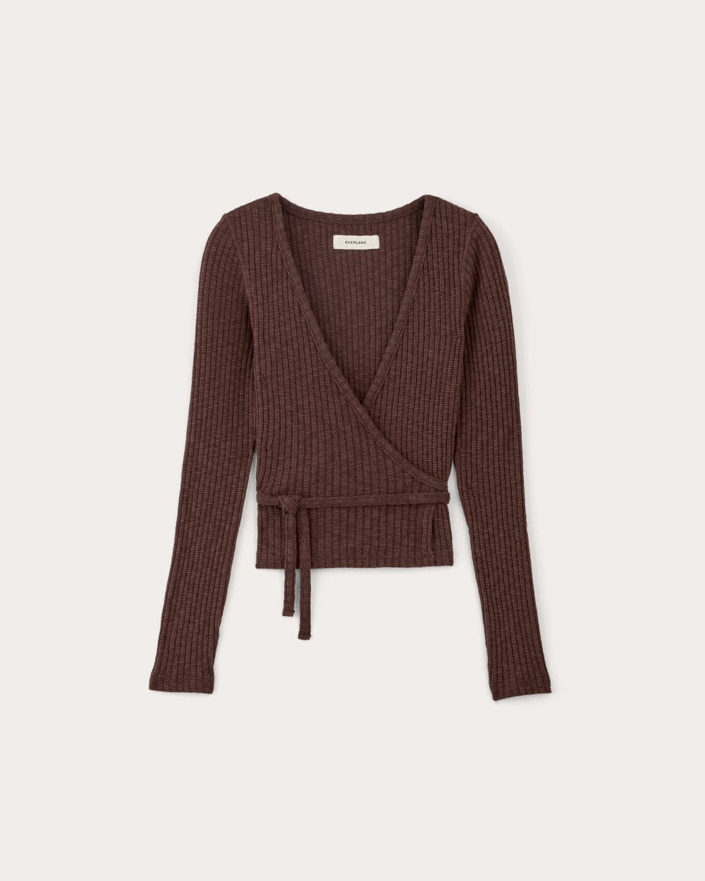 The Cozy Rib Wrap Top | Dark Mahogany – Everlane