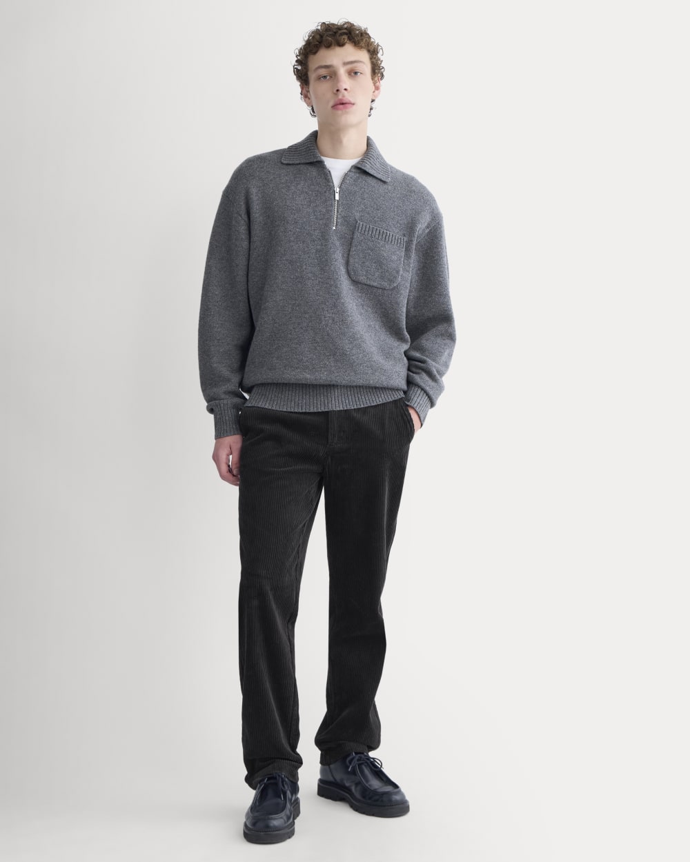 Luxe Merino Quarter-Zip Pullover | Heathered Charcoal – Everlane