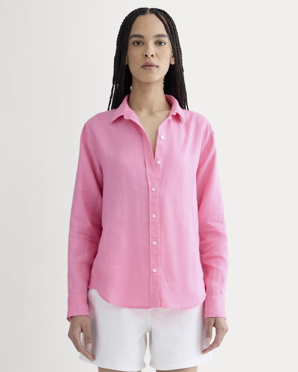 womens-relaxed-linen-shirt-deep-pink | primary