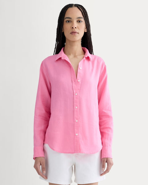 pink linen dress shirt Kenny Flowers The Ros Blusher