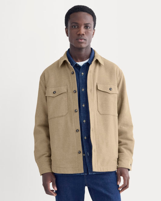mens-heavyweight-twill-waffle-overshirt-dark-heathered-camel | primary