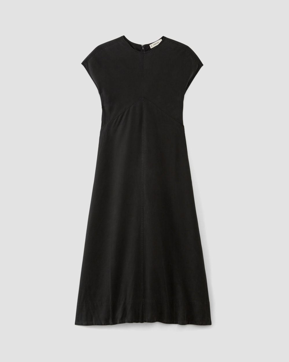 womens-tencel-short-sleeve-midi-dress-black | alt