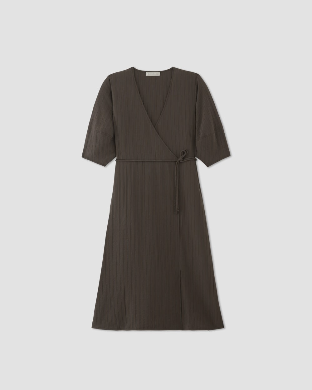 The City Stripe Wrap Dress | Earth Brown Everlane The City Stripe Wrap Dress | Earth Brown Everlane