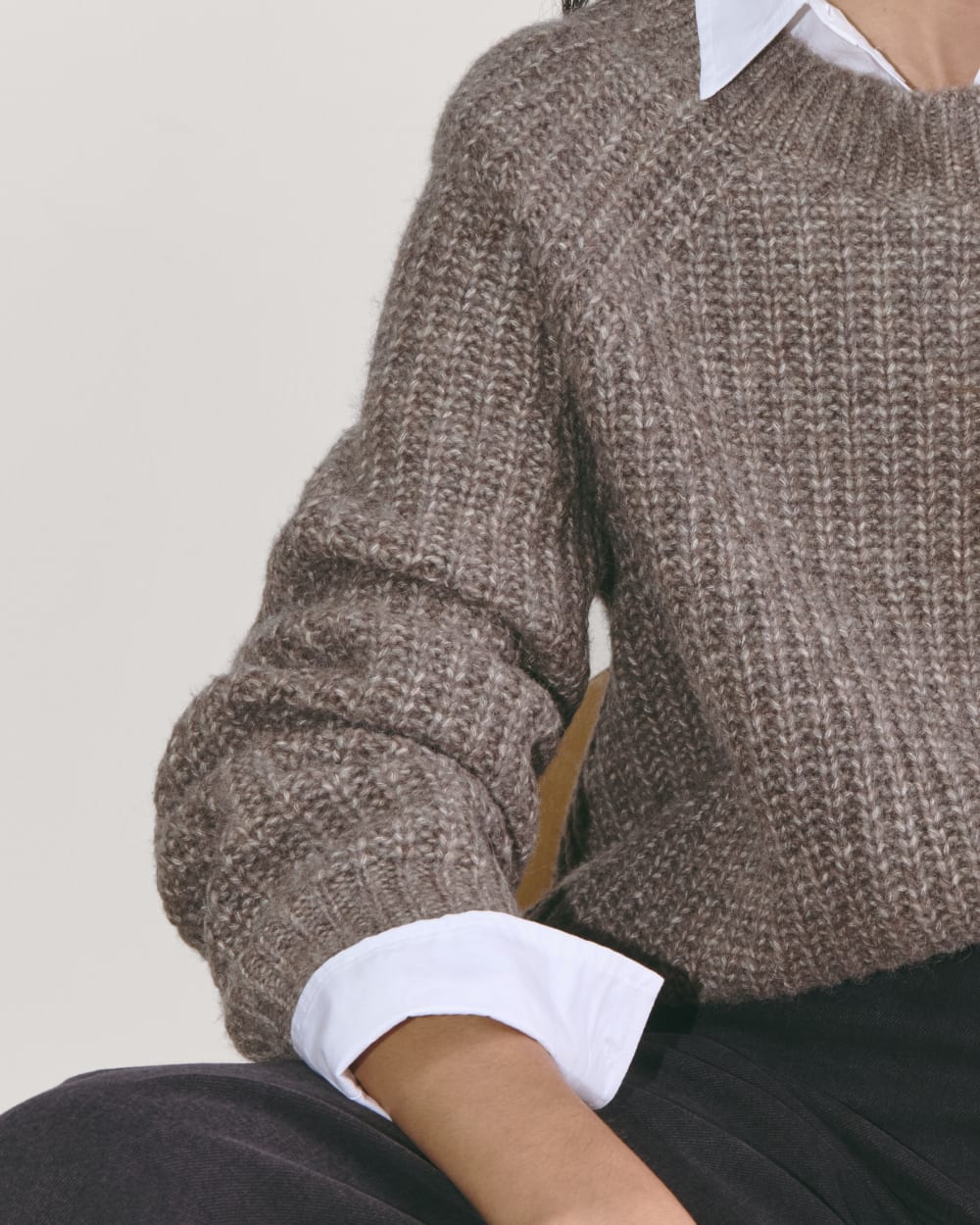 TAUPE トープ Melange Yarn H/S Crew Knit 02 TAUPE トープ Melange Yarn H/S Crew Knit 02