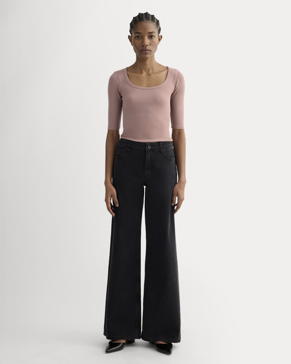 The Luxe Rib Scoop-Neck Tee | Rose Dusk – Everlane