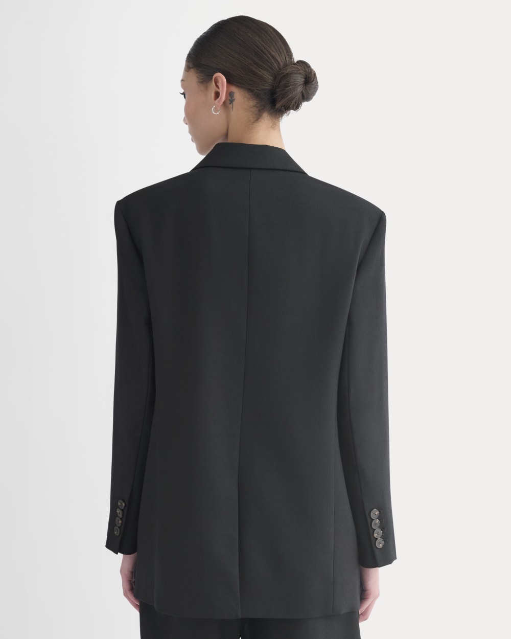 black dress jacket womens Everlane Blazer, Tailor Twill, Black, Size 16, Wool