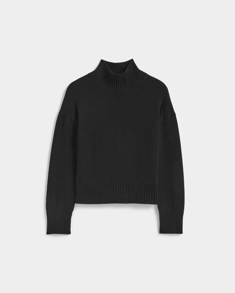 The Boxy Turtleneck in Everyday Cotton Black – Everlane