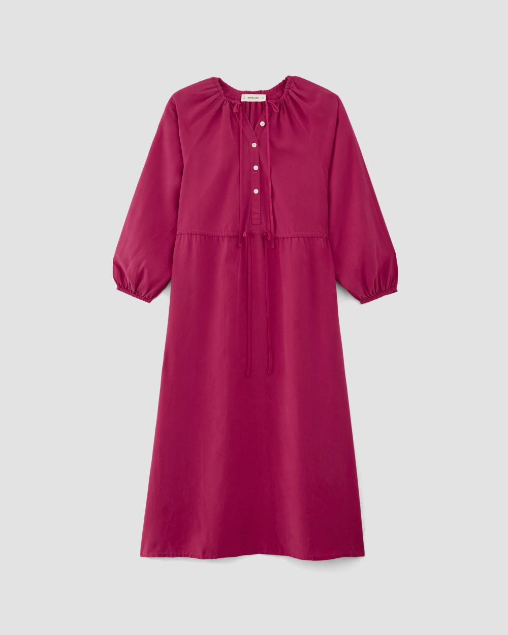womens-tencel-gathered-maxi-dress-red-currant | alt