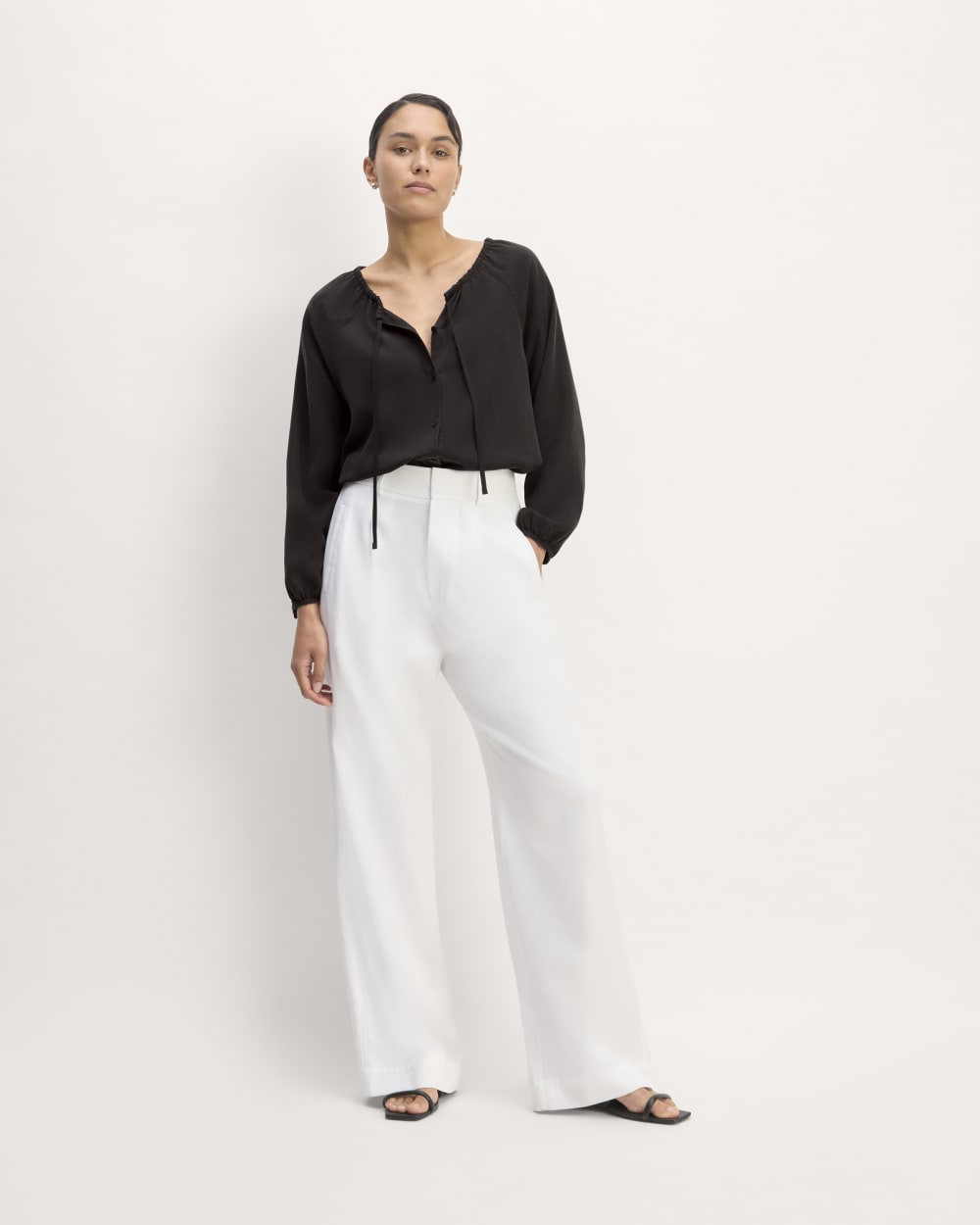 womens-tencel-gathered-shirt-black