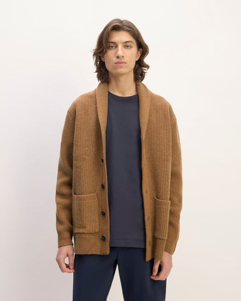 The Felted Merino Shawl Collar Cardigan | Deep Camel – Everlane