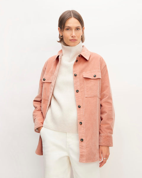 The Corduroy Oversized Shirt Jacket | Blush Pink – Everlane