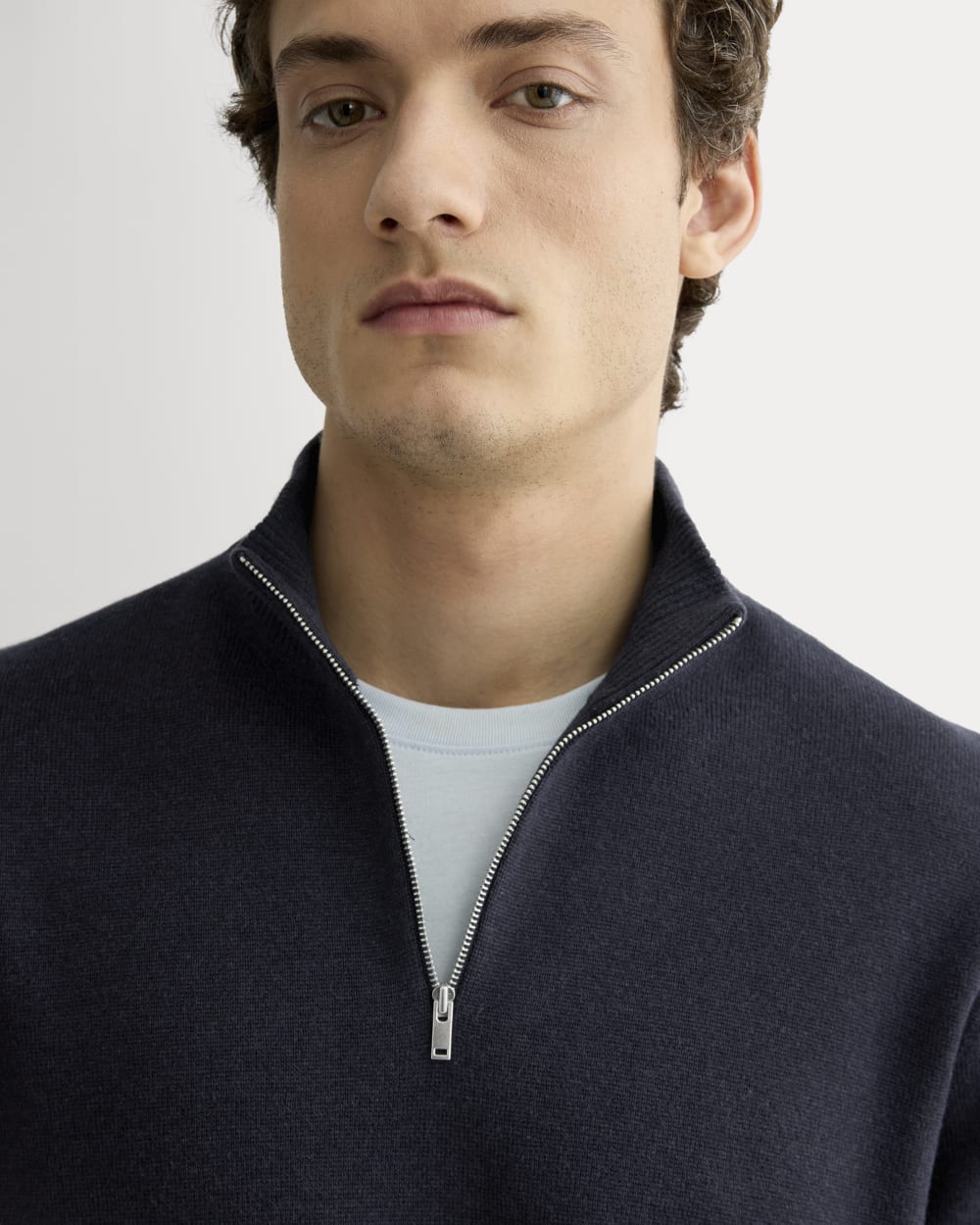 The No-Sweat Quarter-Zip | Heathered Midnight – Everlane