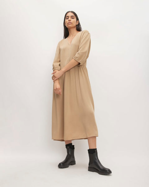 etoll. Jacquard puff sleeve dress グリーン ジャガードパフスリーブドレス｜パーティードレス・結婚式
