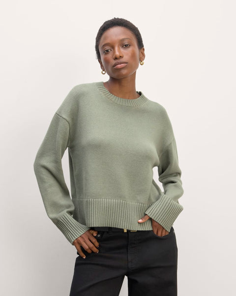 BRIEFING オリーブ トレーナー　XS The Boxy Sweater in Everyday Cotton | Sage Green – Everlane