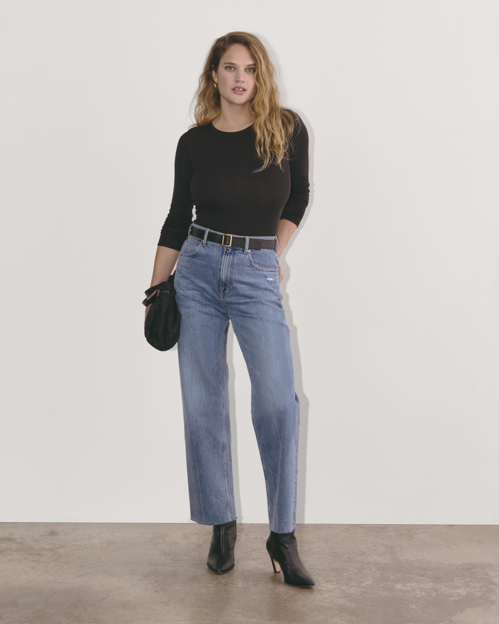 The Luxe Rib Long-Sleeve Crew | Black – Everlane