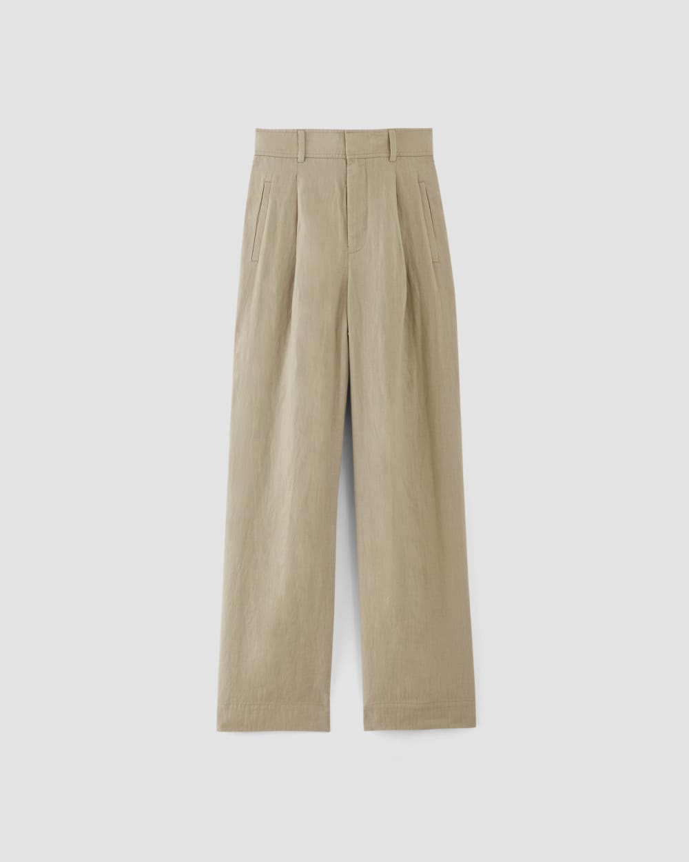 womens-linen-way-high-drape-pant-trench-coat-khaki | alt