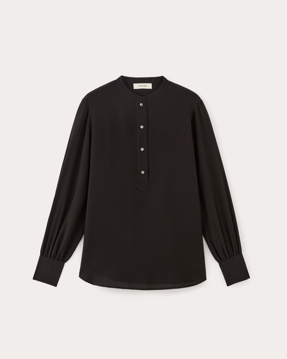 womens-washable-silk-henley-shirt-black | alt