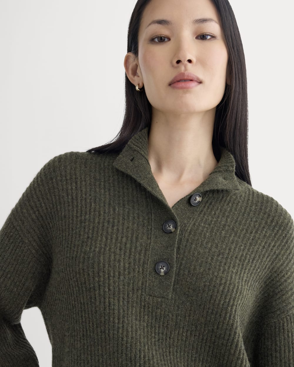 The Cocoon Henley in Wool Cashmere | Heather Beech – Everlane
