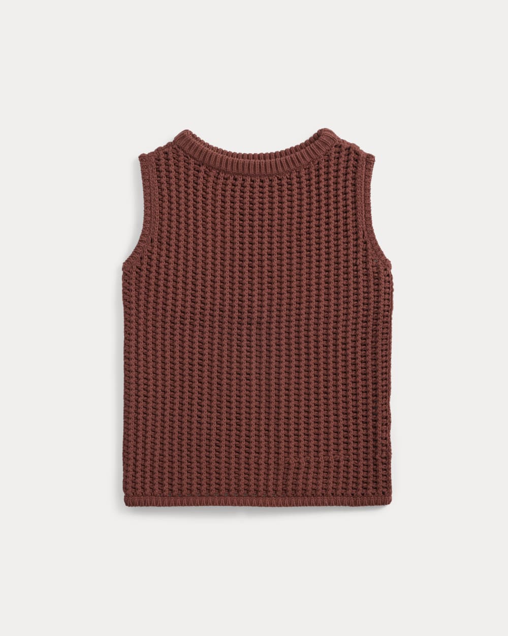 womens-open-knit-tunic-vest-cotton-henna-red | alt