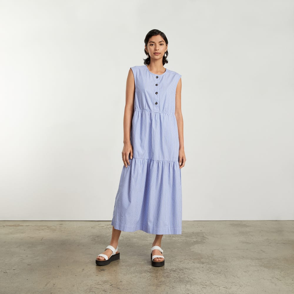 everlane tiered cotton dress The Gauze Tiered Dress